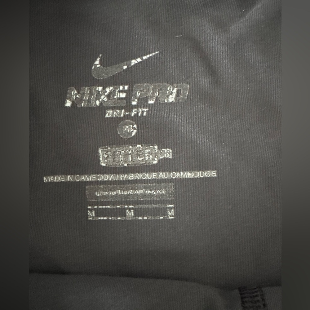 Nike Pro Dri-Fit Capri Leggings Black Gray Print Size M - Picture 5 of 7